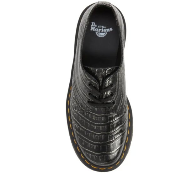 Dr. Martens Black Embossed Platform Shoes - Picture 8 of 8